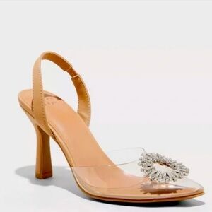 A New Day - A New Day Women's Stiletto High Heels Ankle Strap  Clear